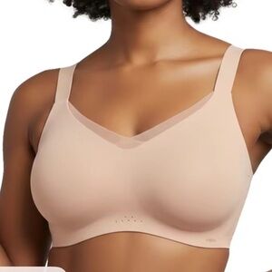HSIA Roxy Mesh Bra, Crossover Jelly Wire-free XL Apricot